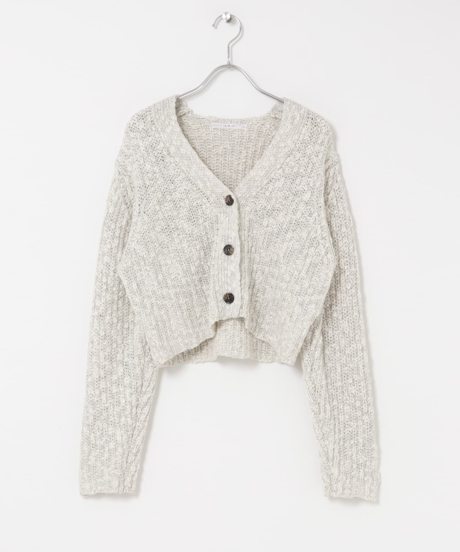  「スラブMIXショートカーディガン」|ニット・セーター|