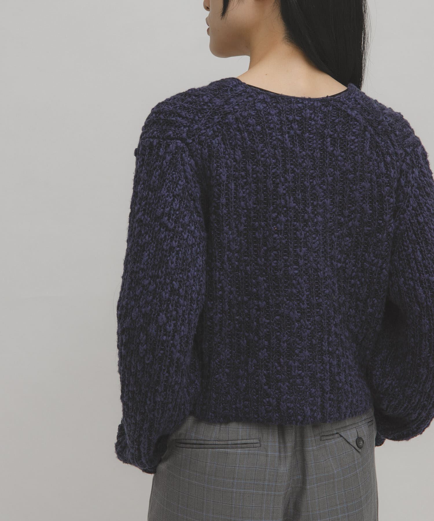  「スラブMIXショートカーディガン」|ニット・セーター|