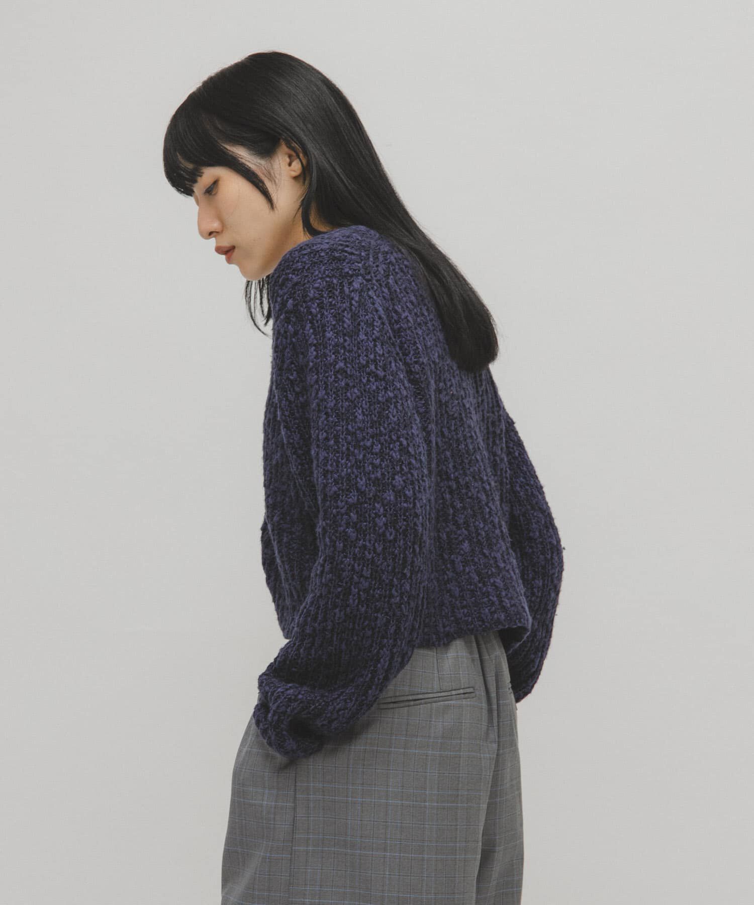  「スラブMIXショートカーディガン」|ニット・セーター|