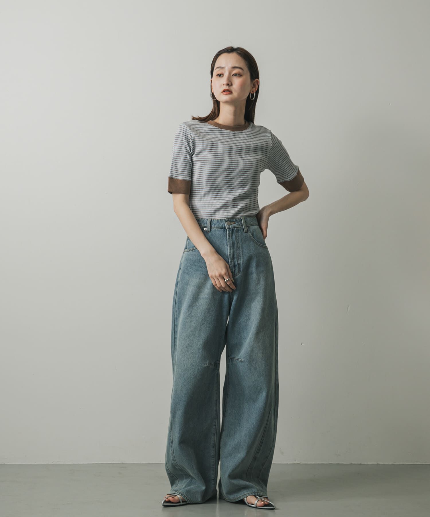 SENSE OF PLACE by URBAN RESEARCH「『一部WEB限定カラー』クルーネックリンガーボーダーTシャツ(5分袖)」|Tシャツ・カットソー|