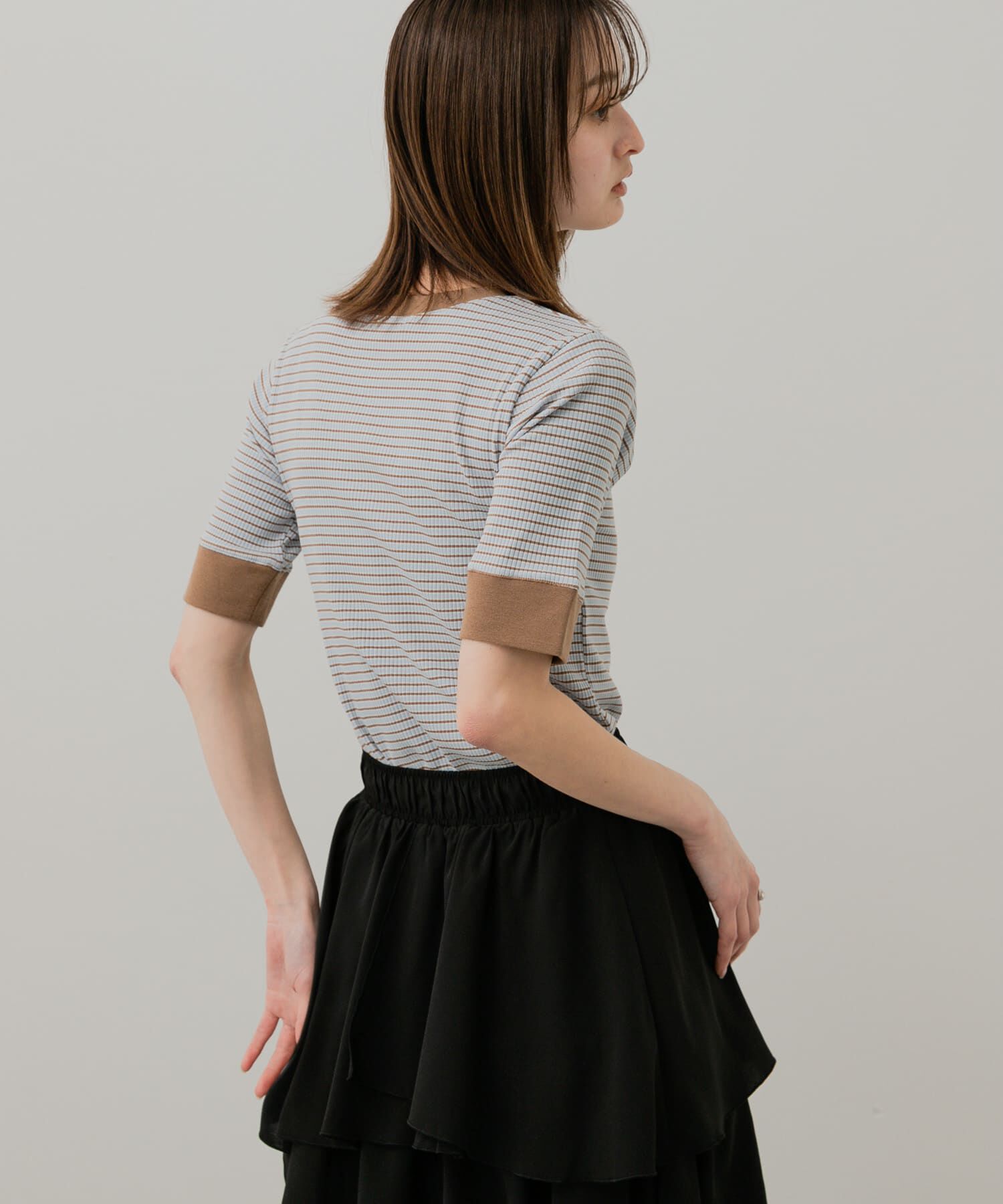 SENSE OF PLACE by URBAN RESEARCH「『一部WEB限定カラー』クルーネックリンガーボーダーTシャツ(5分袖)」|Tシャツ・カットソー|