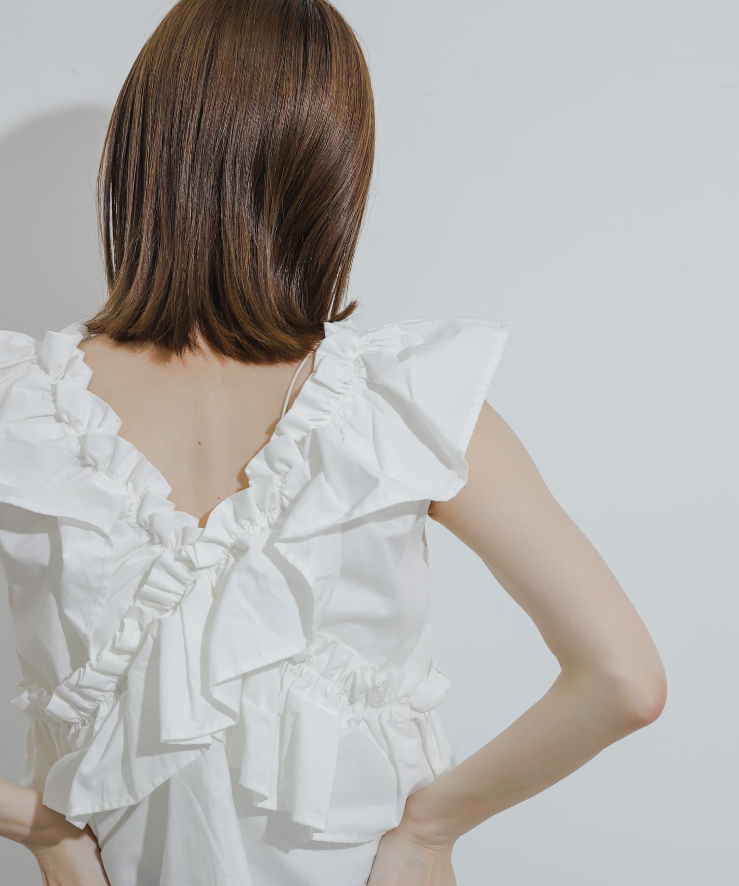 SENSE OF PLACE by URBAN RESEARCH「2WAYフリルノースリーブブラウス」|シャツ・ブラウス|