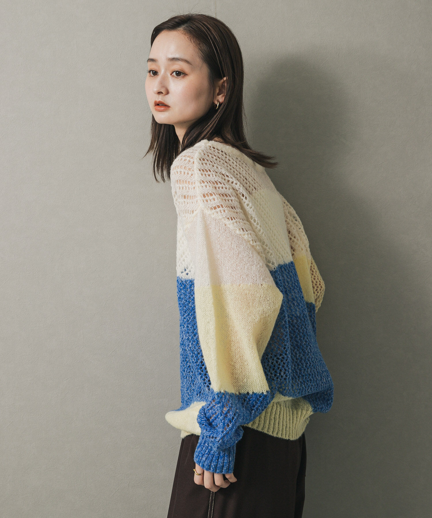 SENSE OF PLACE by URBAN RESEARCH「パッチワークメッシュセーター」|ニット・セーター|