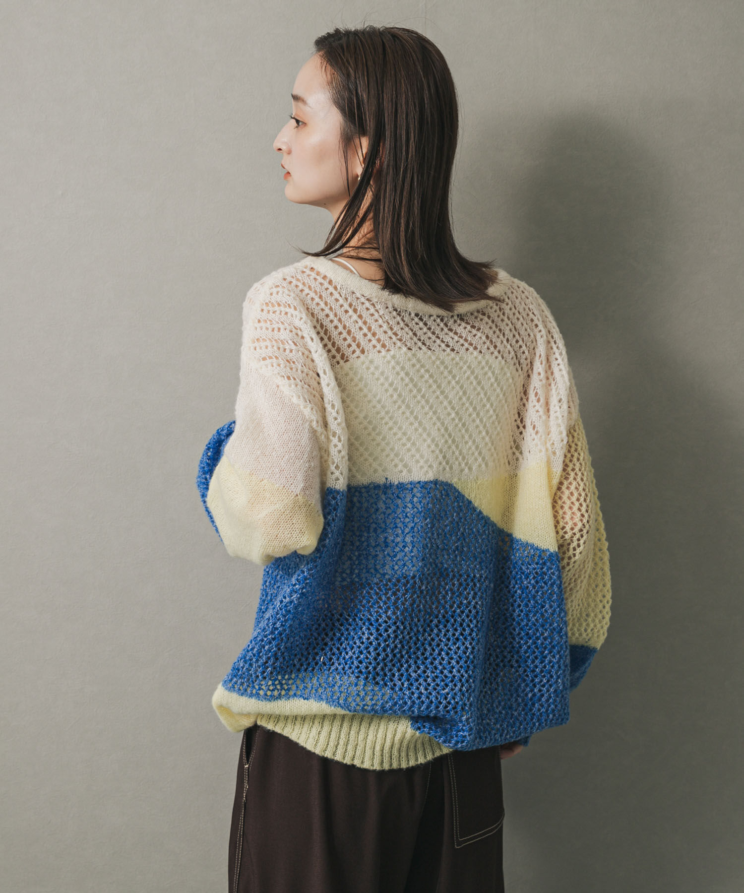SENSE OF PLACE by URBAN RESEARCH「パッチワークメッシュセーター」|ニット・セーター|