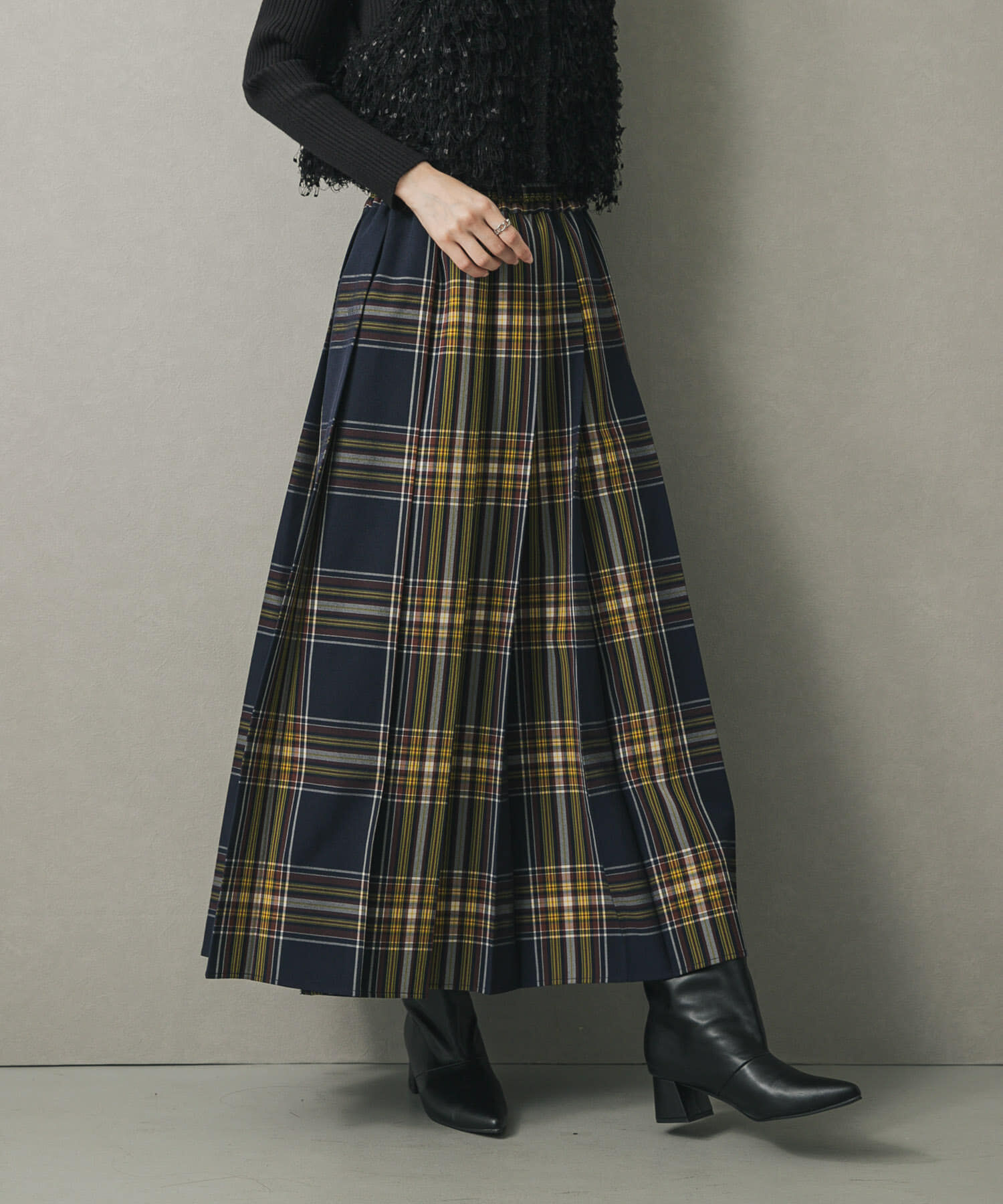 SENSE OF PLACE by URBAN RESEARCH「チェックプリーツスカート」|スカート|ブルー系その他