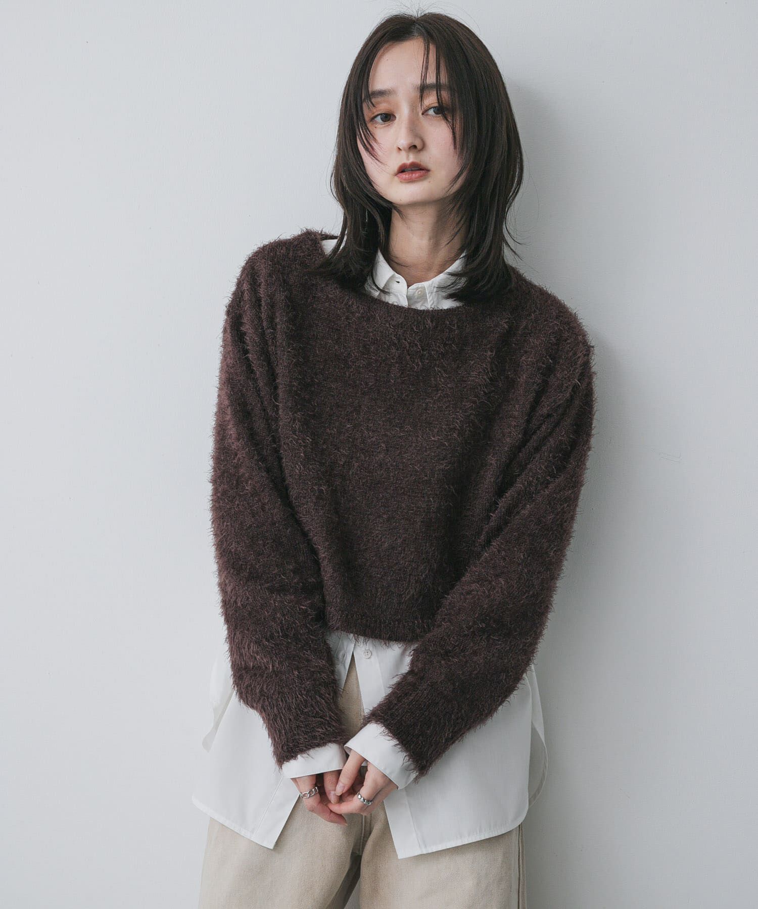 SENSE OF PLACE by URBAN RESEARCH「クロップドシャギーセーター」|ニット・セーター|