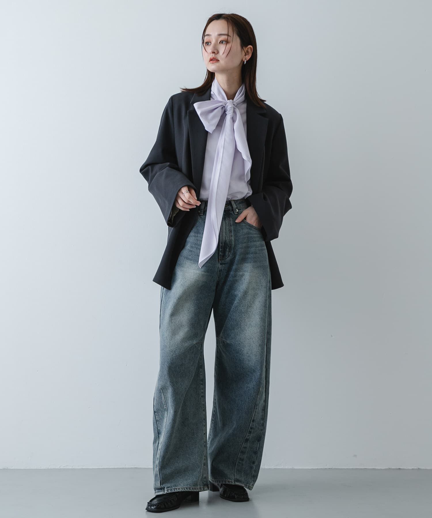 SENSE OF PLACE by URBAN RESEARCH「『イージーケア』ボウタイリボンブラウス」|シャツ・ブラウス|