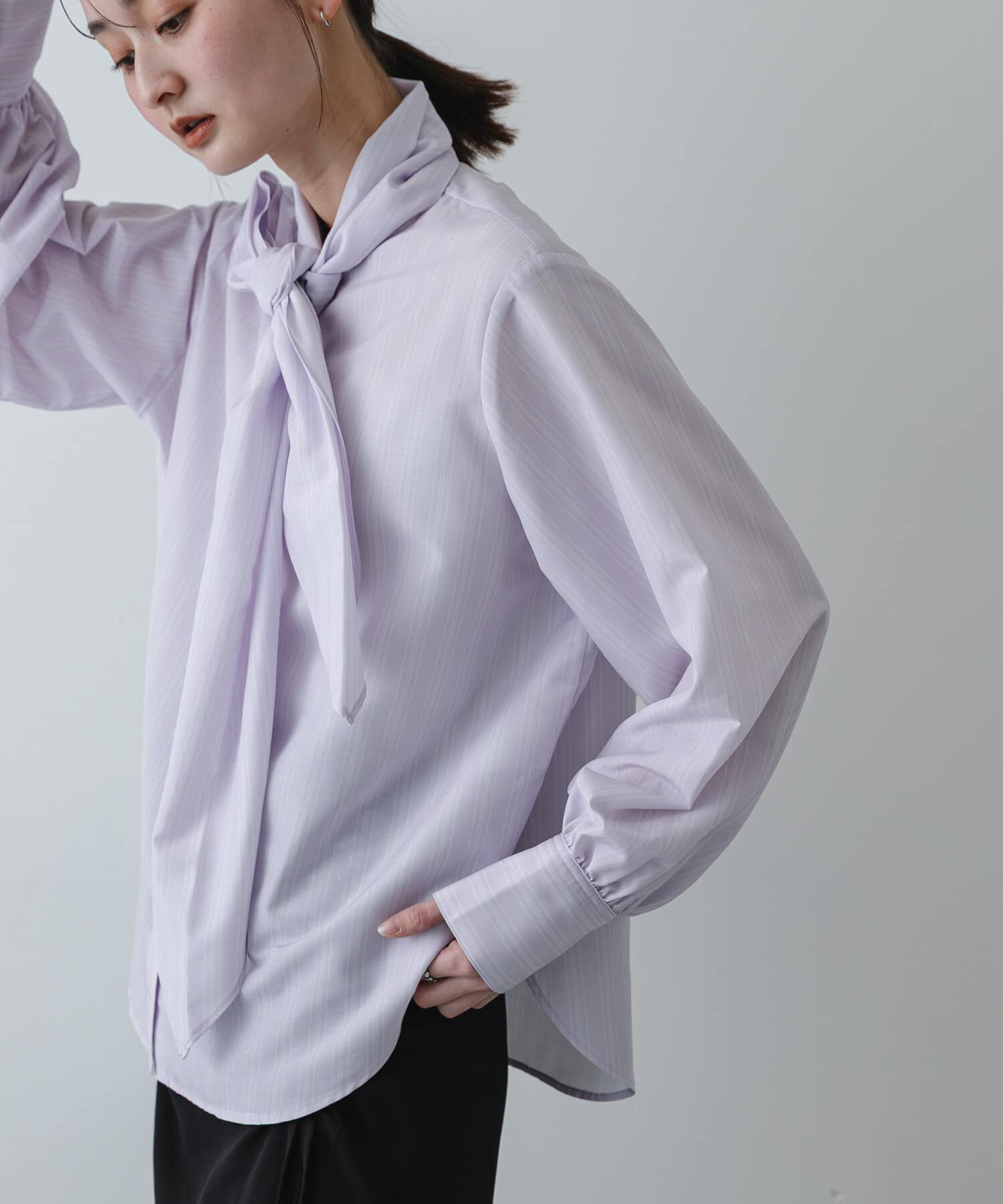 SENSE OF PLACE by URBAN RESEARCH「『イージーケア』ボウタイリボンブラウス」|シャツ・ブラウス|