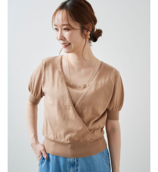 le.coeur blanc「カシュクールニットプルオーバー」|ニット・セーター|