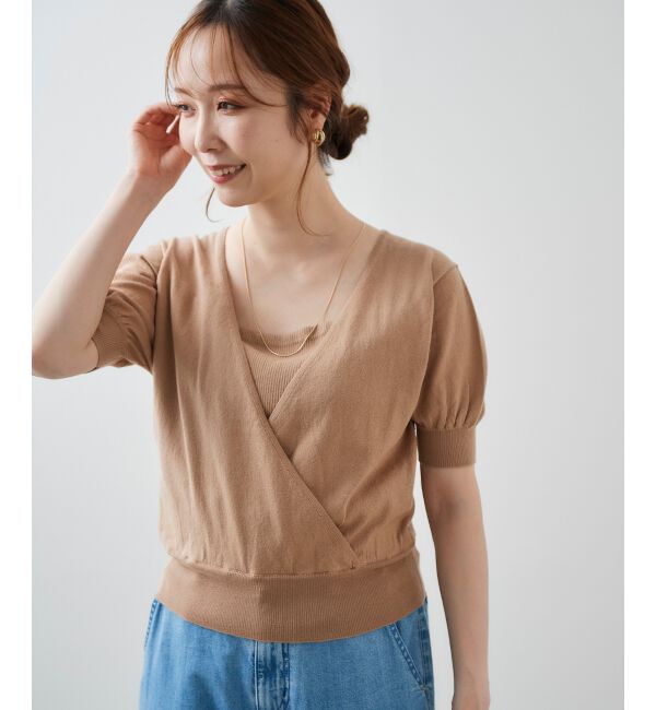 le.coeur blanc「カシュクールニットプルオーバー」|ニット・セーター|