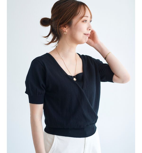 le.coeur blanc「カシュクールニットプルオーバー」|ニット・セーター|