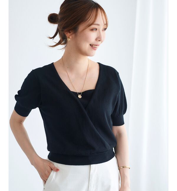 le.coeur blanc「カシュクールニットプルオーバー」|ニット・セーター|