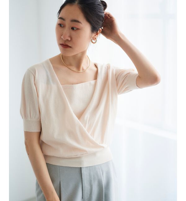 le.coeur blanc「カシュクールニットプルオーバー」|ニット・セーター|