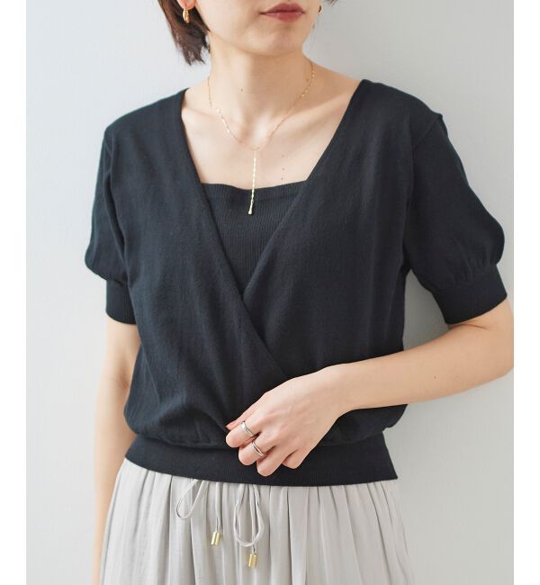 le.coeur blanc「カシュクールニットプルオーバー」|ニット・セーター|