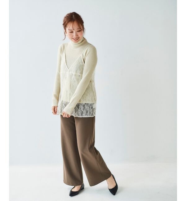 le.coeur blanc「《手洗い可能》コスミカルウォームイージーワイドパンツ」|その他|