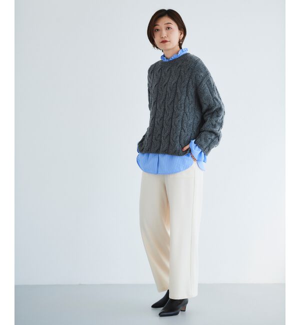 le.coeur blanc「《手洗い可能》コスミカルウォームイージーワイドパンツ」|その他|