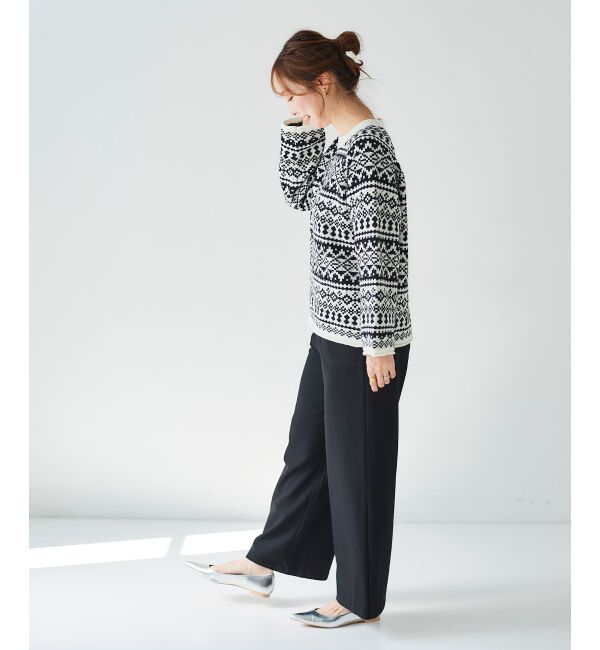 le.coeur blanc「《手洗い可能》コスミカルウォームイージーワイドパンツ」|その他|