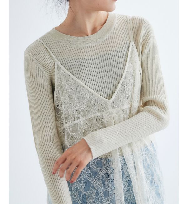 le.coeur blanc「ラッセルレースキャミブラウス」|キャミソール|