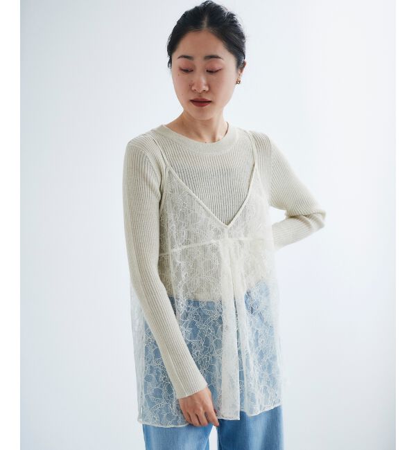 le.coeur blanc「ラッセルレースキャミブラウス」|キャミソール|