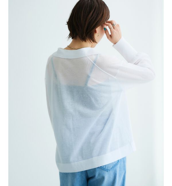 le.coeur blanc「《手洗い可能》シアースキッパー襟付きニット」|ニット・セーター|