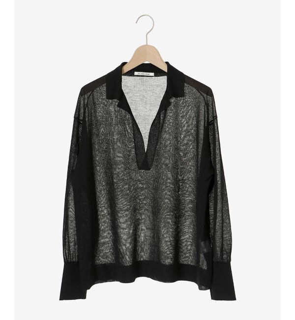 le.coeur blanc「《手洗い可能》シアースキッパー襟付きニット」|ニット・セーター|