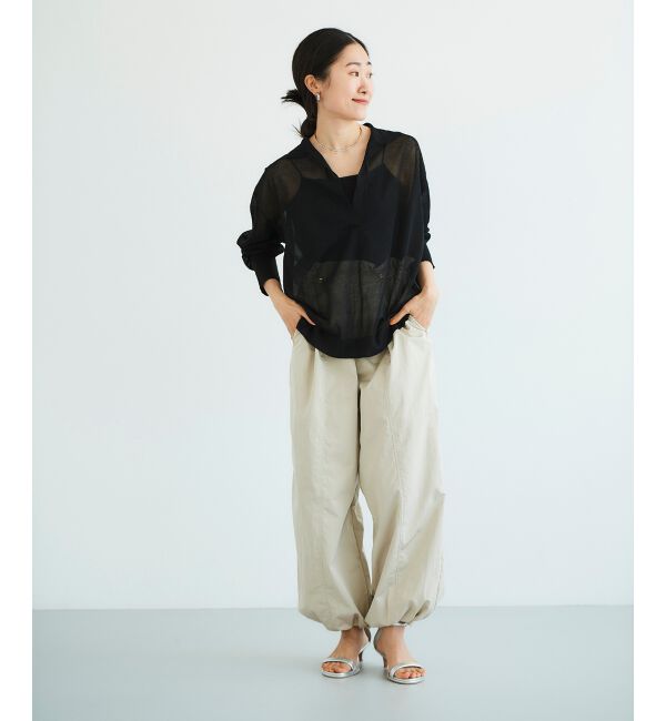 le.coeur blanc「《手洗い可能》シアースキッパー襟付きニット」|ニット・セーター|