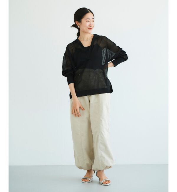 le.coeur blanc「《手洗い可能》シアースキッパー襟付きニット」|ニット・セーター|