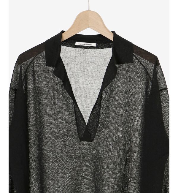 le.coeur blanc「《手洗い可能》シアースキッパー襟付きニット」|ニット・セーター|