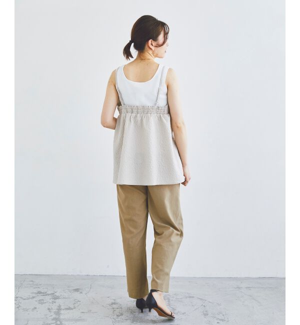 le.coeur blanc「《手洗い可能》ふくれジャガードキャミブラウス」|シャツ・ブラウス|