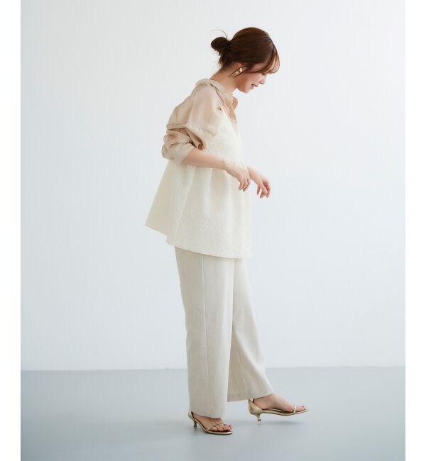 le.coeur blanc「《手洗い可能》ふくれジャガードキャミブラウス」|シャツ・ブラウス|