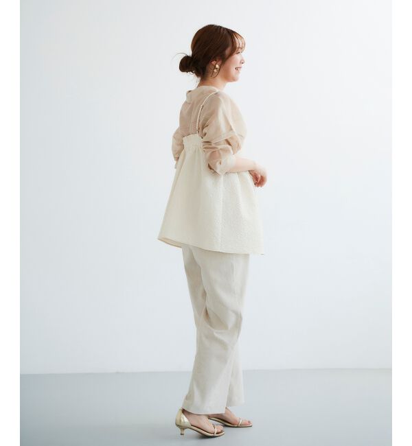 le.coeur blanc「《手洗い可能》ふくれジャガードキャミブラウス」|シャツ・ブラウス|