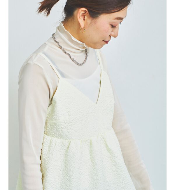 le.coeur blanc「《手洗い可能》ふくれジャガードキャミブラウス」|シャツ・ブラウス|