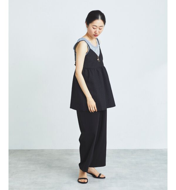 le.coeur blanc「《手洗い可能》ふくれジャガードキャミブラウス」|シャツ・ブラウス|