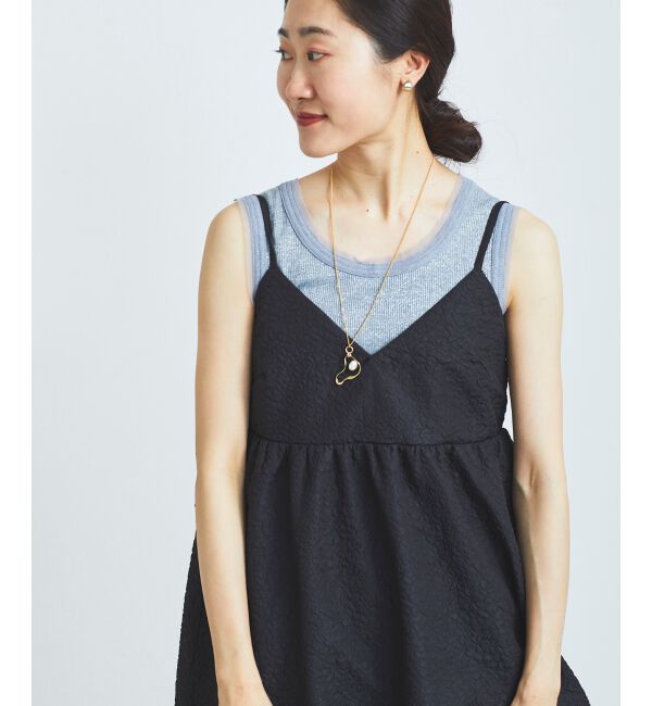 le.coeur blanc「《手洗い可能》ふくれジャガードキャミブラウス」|シャツ・ブラウス|