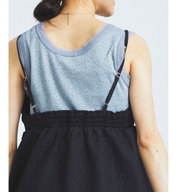 le.coeur blanc「《手洗い可能》ふくれジャガードキャミブラウス」|シャツ・ブラウス|