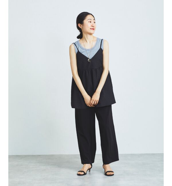 le.coeur blanc「《手洗い可能》ふくれジャガードキャミブラウス」|シャツ・ブラウス|