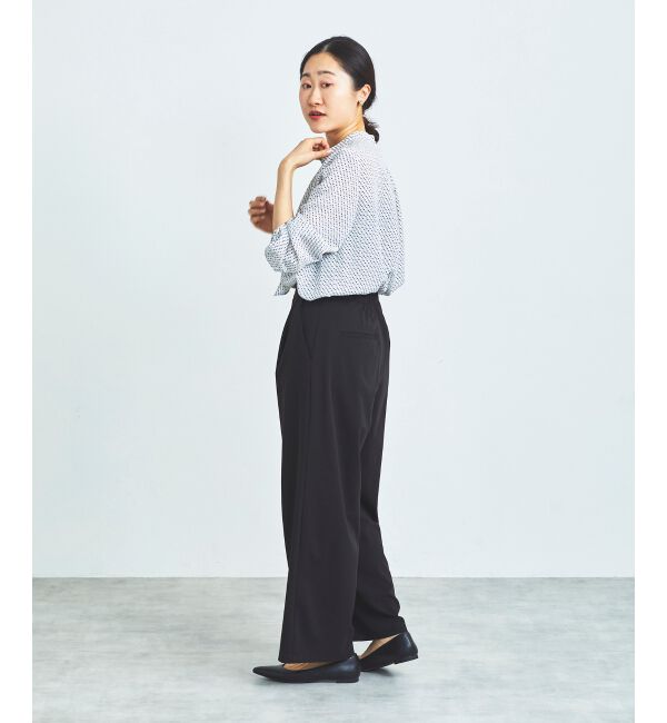 le.coeur blanc「《手洗い可能》デシンキカプリントスカーフタイブラウス」|シャツ・ブラウス|