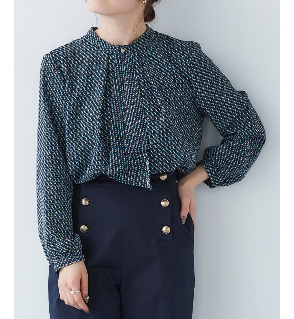 le.coeur blanc「《手洗い可能》デシンキカプリントスカーフタイブラウス」|シャツ・ブラウス|