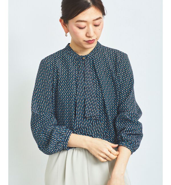 le.coeur blanc「《手洗い可能》デシンキカプリントスカーフタイブラウス」|シャツ・ブラウス|