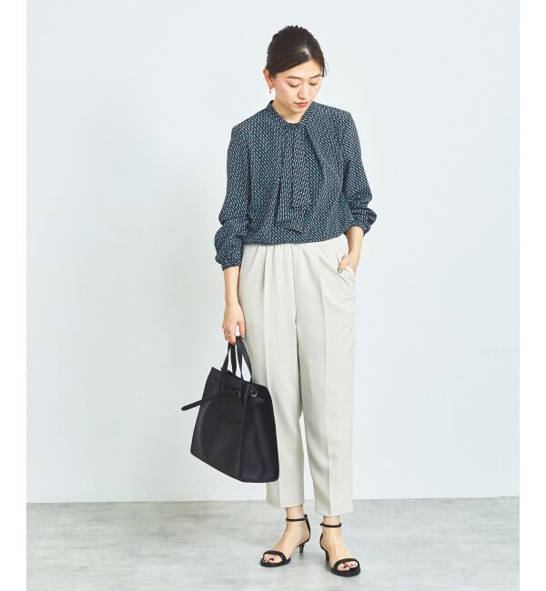 le.coeur blanc「《手洗い可能》デシンキカプリントスカーフタイブラウス」|シャツ・ブラウス|