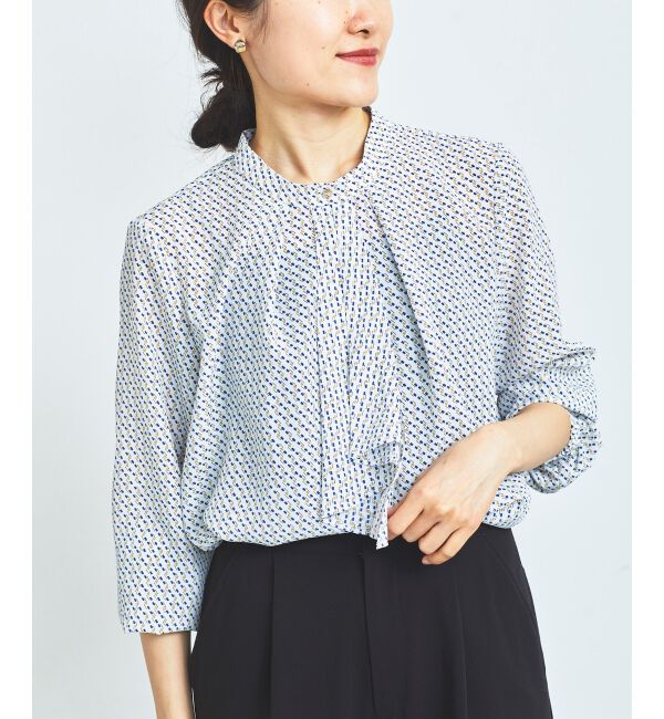 le.coeur blanc「《手洗い可能》デシンキカプリントスカーフタイブラウス」|シャツ・ブラウス|