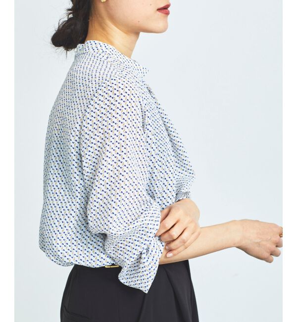 le.coeur blanc「《手洗い可能》デシンキカプリントスカーフタイブラウス」|シャツ・ブラウス|