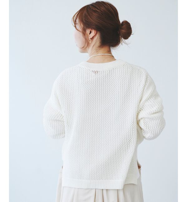 le.coeur blanc「《手洗い可能》テープヤーンメッシュプルオーバー」|ニット・セーター|