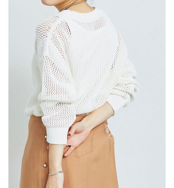 le.coeur blanc「《手洗い可能》テープヤーンメッシュプルオーバー」|ニット・セーター|