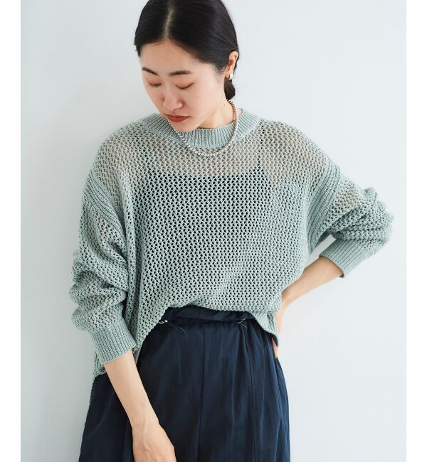 le.coeur blanc「《手洗い可能》テープヤーンメッシュプルオーバー」|ニット・セーター|