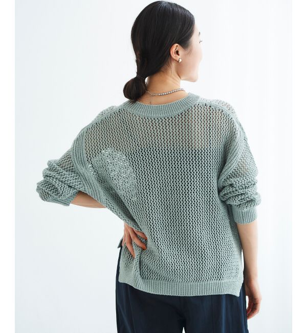 le.coeur blanc「《手洗い可能》テープヤーンメッシュプルオーバー」|ニット・セーター|