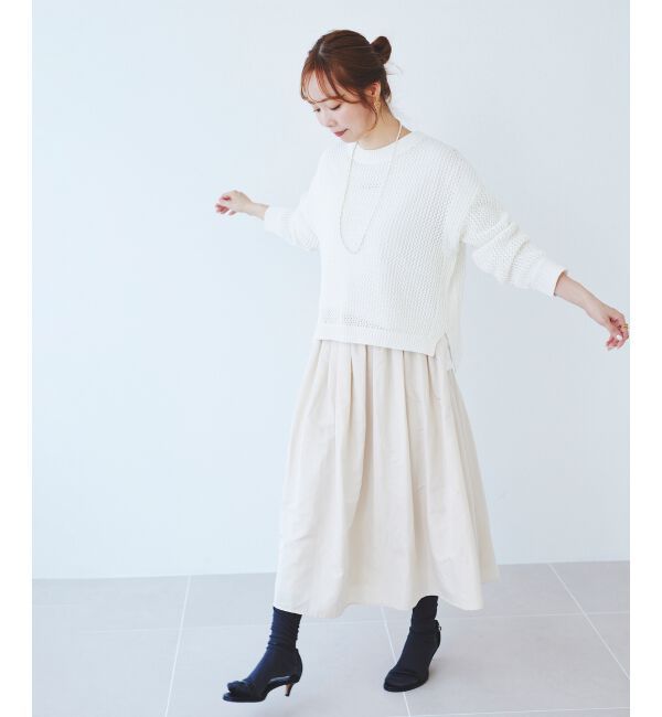 le.coeur blanc「《手洗い可能》テープヤーンメッシュプルオーバー」|ニット・セーター|