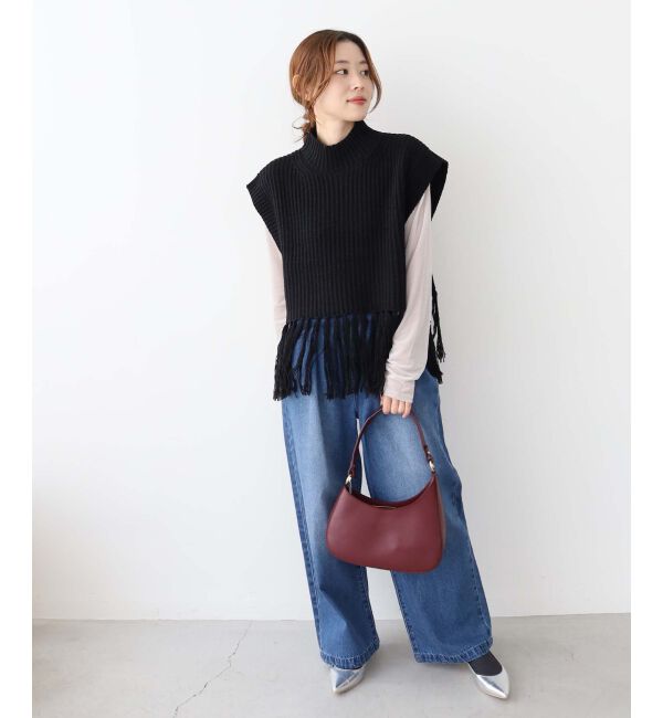 le.coeur blanc「《手洗い可能》フリンジニットベスト」|ベスト・ジレ|