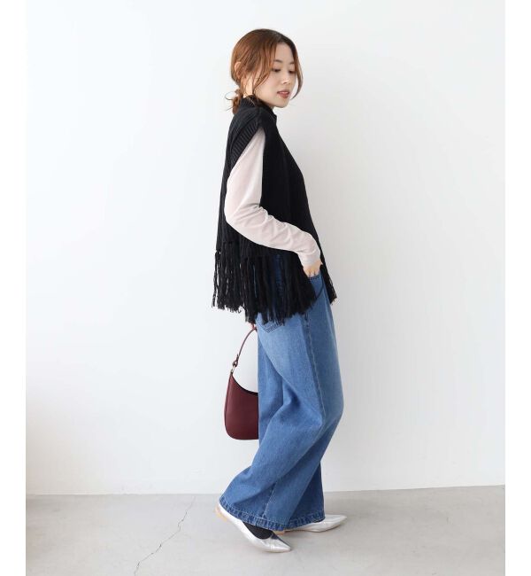 le.coeur blanc「《手洗い可能》フリンジニットベスト」|ベスト・ジレ|