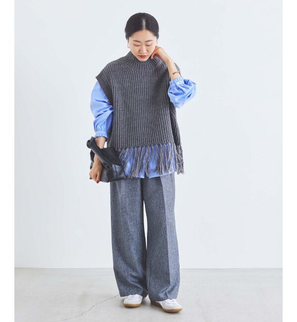 le.coeur blanc「《手洗い可能》フリンジニットベスト」|ベスト・ジレ|